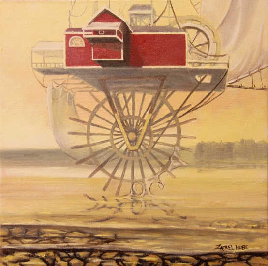"Wheel Drive", Tuulitehtaat. ZAMUEL HUBE 2013. Oil paintings on canvas.